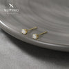 Wholesale Women's Alloy Geometric Simple Style Electroplated Fourclaw Single Zircon Earring Ear Bone Nail