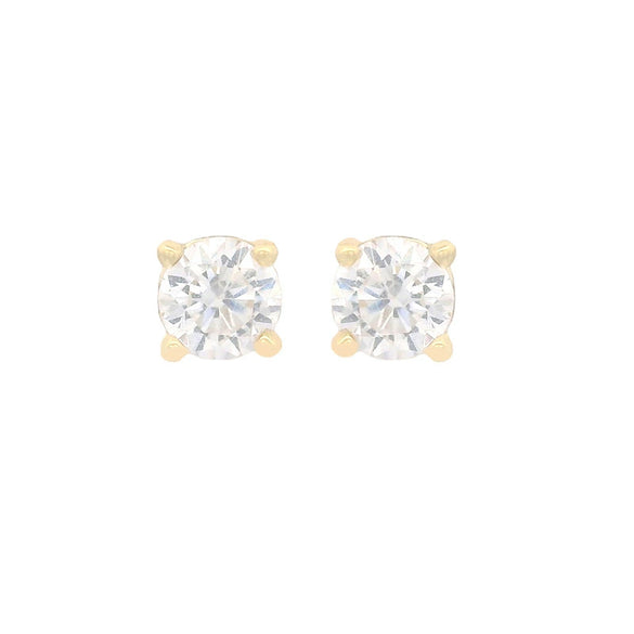 Wholesale Women's Alloy Geometric Simple Style Electroplated Fourclaw Single Zircon Earring Ear Bone Nail