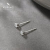Wholesale Women's Alloy Geometric Simple Style Electroplated Fourclaw Single Zircon Earring Ear Bone Nail