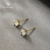 Wholesale Women's Alloy Geometric Sixclaw Inlaid Zircon Earrings With Electroplating And Minimalist Design
