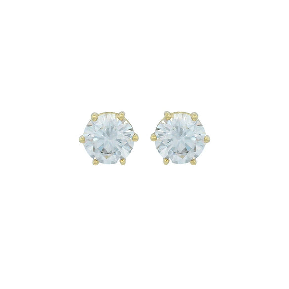Wholesale Women's Alloy Geometric Sixclaw Inlaid Zircon Earrings With Electroplating And Minimalist Design