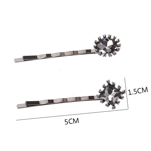 Wholesale Women's Alloy Geometric Square Round Clip Hair Accessories With Electroplating Process
