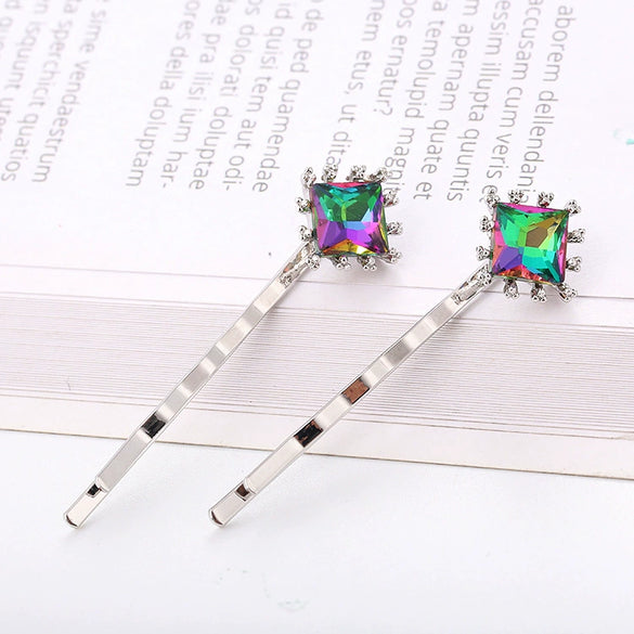 Wholesale Women's Alloy Geometric Square Round Clip Hair Accessories With Electroplating Process