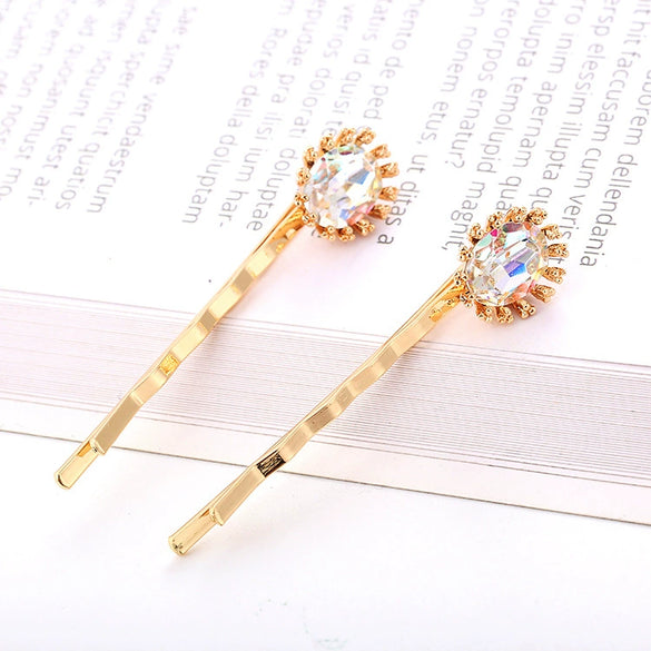Wholesale Women's Alloy Geometric Square Round Clip Hair Accessories With Electroplating Process