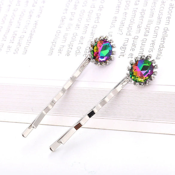 Wholesale Women's Alloy Geometric Square Round Clip Hair Accessories With Electroplating Process