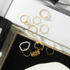 Wholesale Women's Alloy Geometric Style Overlapping Joint Ring With Dripping Glue Treatment