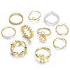 Wholesale Women's Alloy Geometric Style Overlapping Joint Ring With Dripping Glue Treatment