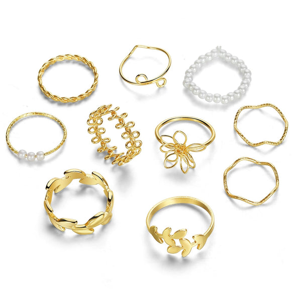 Wholesale Women's Alloy Geometric Style Overlapping Joint Ring With Dripping Glue Treatment