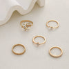 Wholesale Women's Alloy Geometric Style Ring Jewelry With Leaves Diamond Pearl And Electroplating Treatment