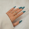 Wholesale Women's Alloy Geometric Style Ring Jewelry With Leaves Diamond Pearl And Electroplating Treatment