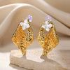 Wholesale Women's Alloy Gold Electroplated Geometric Xshaped Cshaped Earrings