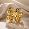 Wholesale Women's Alloy Gold Electroplated Geometric Xshaped Cshaped Earrings