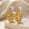 Wholesale Women's Alloy Gold Electroplated Geometric Xshaped Cshaped Earrings