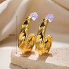 Wholesale Women's Alloy Gold Electroplated Geometric Xshaped Cshaped Earrings
