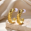 Wholesale Women's Alloy Gold Electroplated Geometric Xshaped Cshaped Earrings