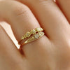 Wholesale Women's Alloy Gold Ring With Flower Pattern Electroplated Simple And Fashionable Creative Classic