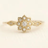 Wholesale Women's Alloy Gold Ring With Flower Pattern Electroplated Simple And Fashionable Creative Classic