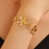 Wholesale Women's Alloy Goldplated Flower Stitching Bracelet Jewelry