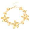 Wholesale Women's Alloy Goldplated Flower Stitching Bracelet Jewelry