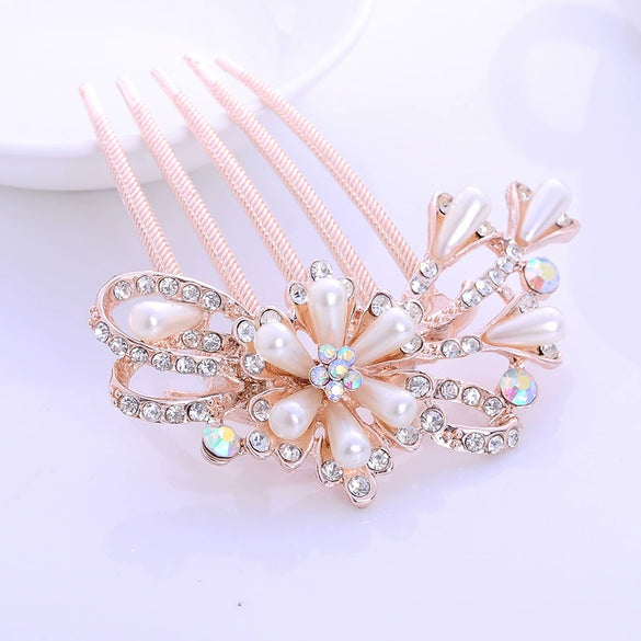 Wholesale Women's Alloy Hair Accessories With Rhinestone Bow Pearl Plaid Animals Zodiac Electroplated Design