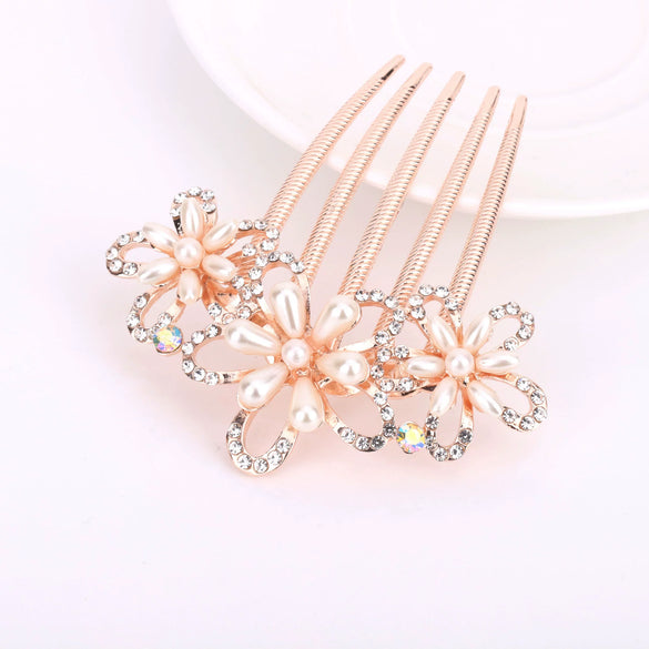 Wholesale Women's Alloy Hair Accessories With Rhinestone Bow Pearl Plaid Animals Zodiac Electroplated Design