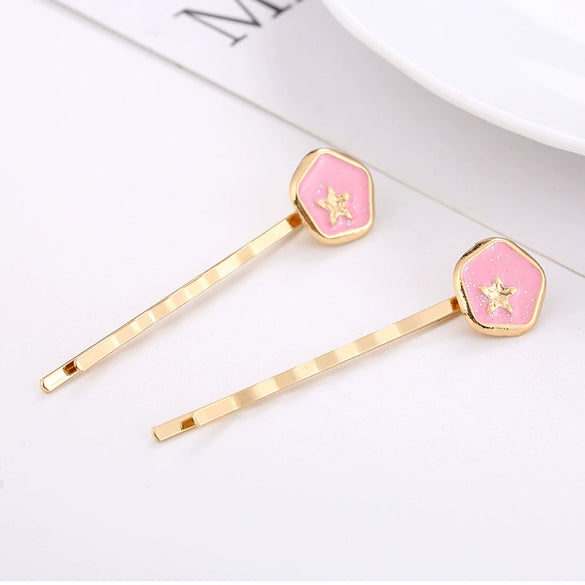 Wholesale Women's Alloy Hair Clip From Flower Starry Sky Series With Electroplating Treatment