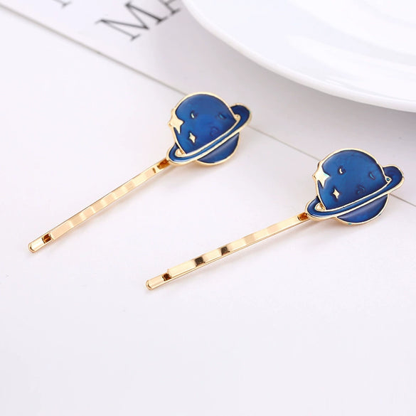 Wholesale Women's Alloy Hair Clip From Flower Starry Sky Series With Electroplating Treatment