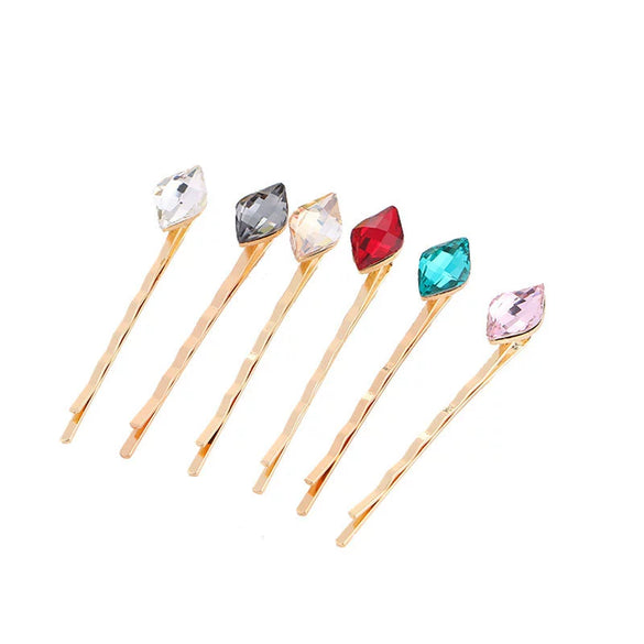 Wholesale Women's Alloy Hairpin Hair Clip Threetooth Crystal Design For Ponytail