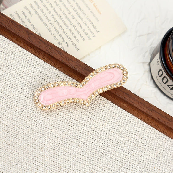 Wholesale Women's Alloy Hairpin Set With Diamonds In Bow Shape Simple And Fashionable