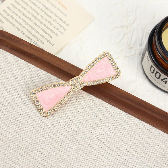 Wholesale Women's Alloy Hairpin Set With Diamonds In Bow Shape Simple And Fashionable