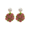 Wholesale Women's Alloy Hand Knitted Flower Shaped Earrings Light Luxury Style