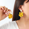 Wholesale Women's Alloy Hand Knitted Flower Shaped Earrings Light Luxury Style