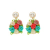 Wholesale Women's Alloy Hand Knitted Flower Shaped Earrings Light Luxury Style
