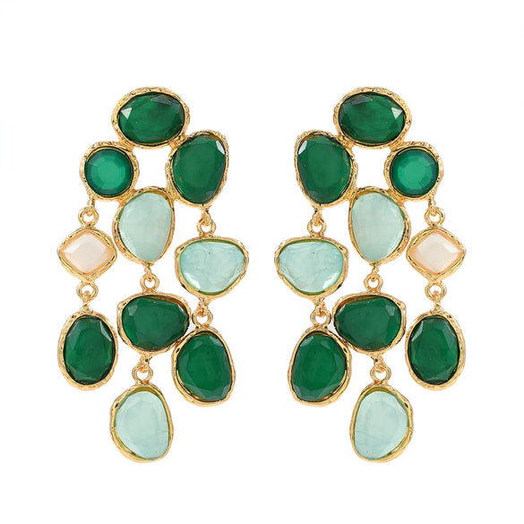 Wholesale Women's Alloy Handmade Geometric Diamond Earrings In Bohemian Retro Style