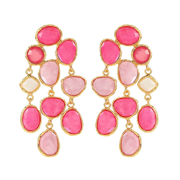 Wholesale Women's Alloy Handmade Geometric Diamond Earrings In Bohemian Retro Style