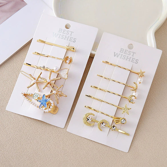Wholesale Women's Alloy Handmade Lovely Moon Shape Hairpin Hair Accessories