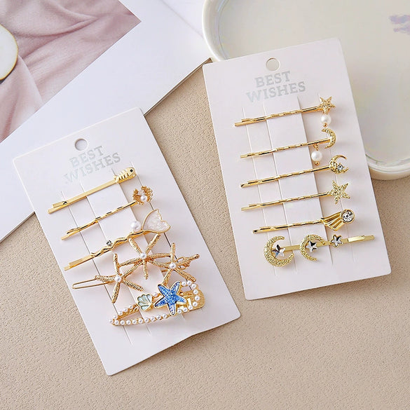 Wholesale Women's Alloy Handmade Lovely Moon Shape Hairpin Hair Accessories