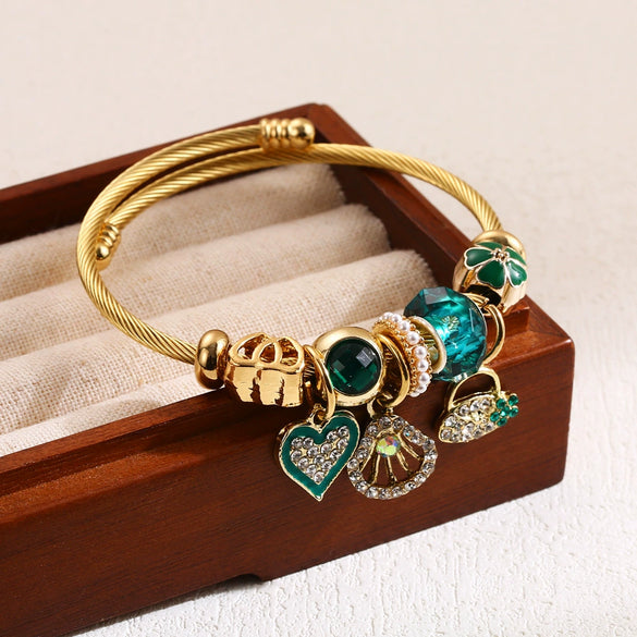 Wholesale Women's Alloy Heart Shape Diamond Bracelet