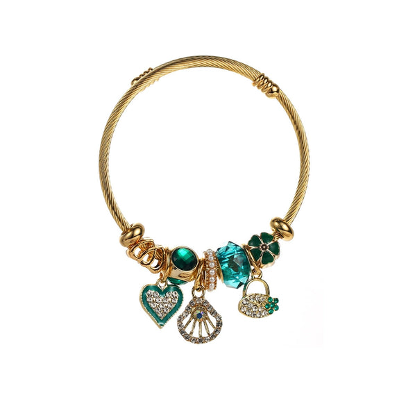 Wholesale Women's Alloy Heart Shape Diamond Bracelet
