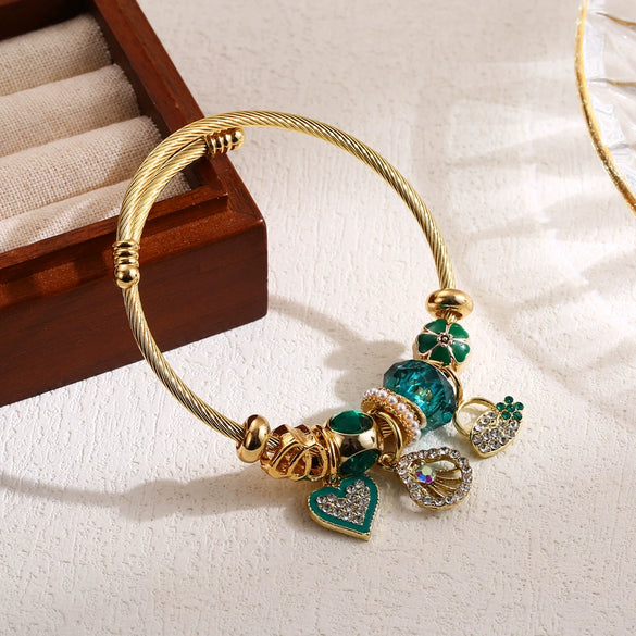 Wholesale Women's Alloy Heart Shape Diamond Bracelet
