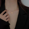 Wholesale Women's Alloy Heart Shape Doublering Necklace With Electroplating And Water Wave Chain Light Luxury Style