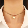 Wholesale Women's Alloy Heart Shape Pendant O Chain Necklace With Electroplating Treatment Korean Fashion Simple Love Style