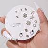 Wholesale Women's Alloy Heartshaped Electroplated Earring Set