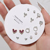 Wholesale Women's Alloy Heartshaped Electroplated Earring Set
