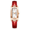 Wholesale Women's Alloy Imitation Leather Square Fashion Vintage Watch With Printed Logo