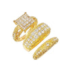 Wholesale Women's Alloy Jewelry Ring Set With Geometric Pattern And Gold Inlaid