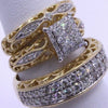 Wholesale Women's Alloy Jewelry Ring Set With Geometric Pattern And Gold Inlaid