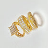 Wholesale Women's Alloy Jewelry Ring Set With Geometric Pattern And Gold Inlaid