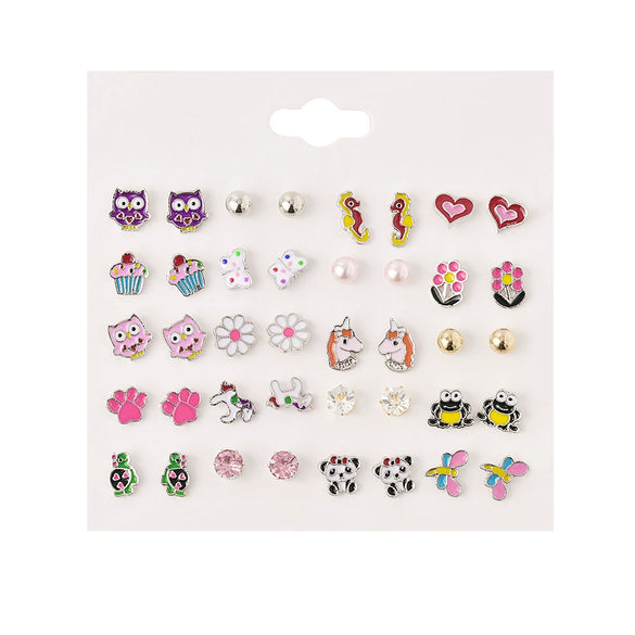 Wholesale Women's Alloy Jewelry Set With Dripping Oil Design And Animal Zodiac Pattern