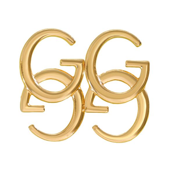 Wholesale Women's Alloy 14K Gold Electroplated Double G Letter Earrings